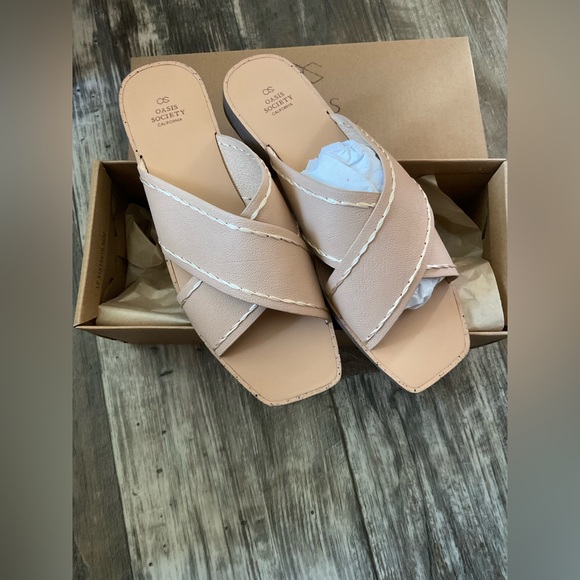 Oasis Society Nude Slide Sandal. Size 7.5. NIB - Picture 1 of 4